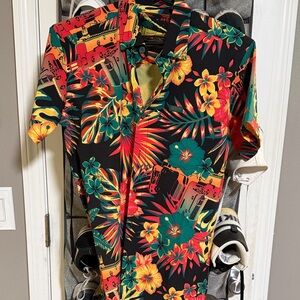 Retro Rifle Bliss Vector 2 Multicolor Tropical Men's Shirt